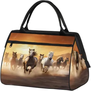 Travel Duffel Bag for Women, Animal Horse Weekender Overnight Bag Carry on Beach Swim Bags Dance Bag Airlines Approved Personal Item Travel Bag for Yoga, Sports, Hospital