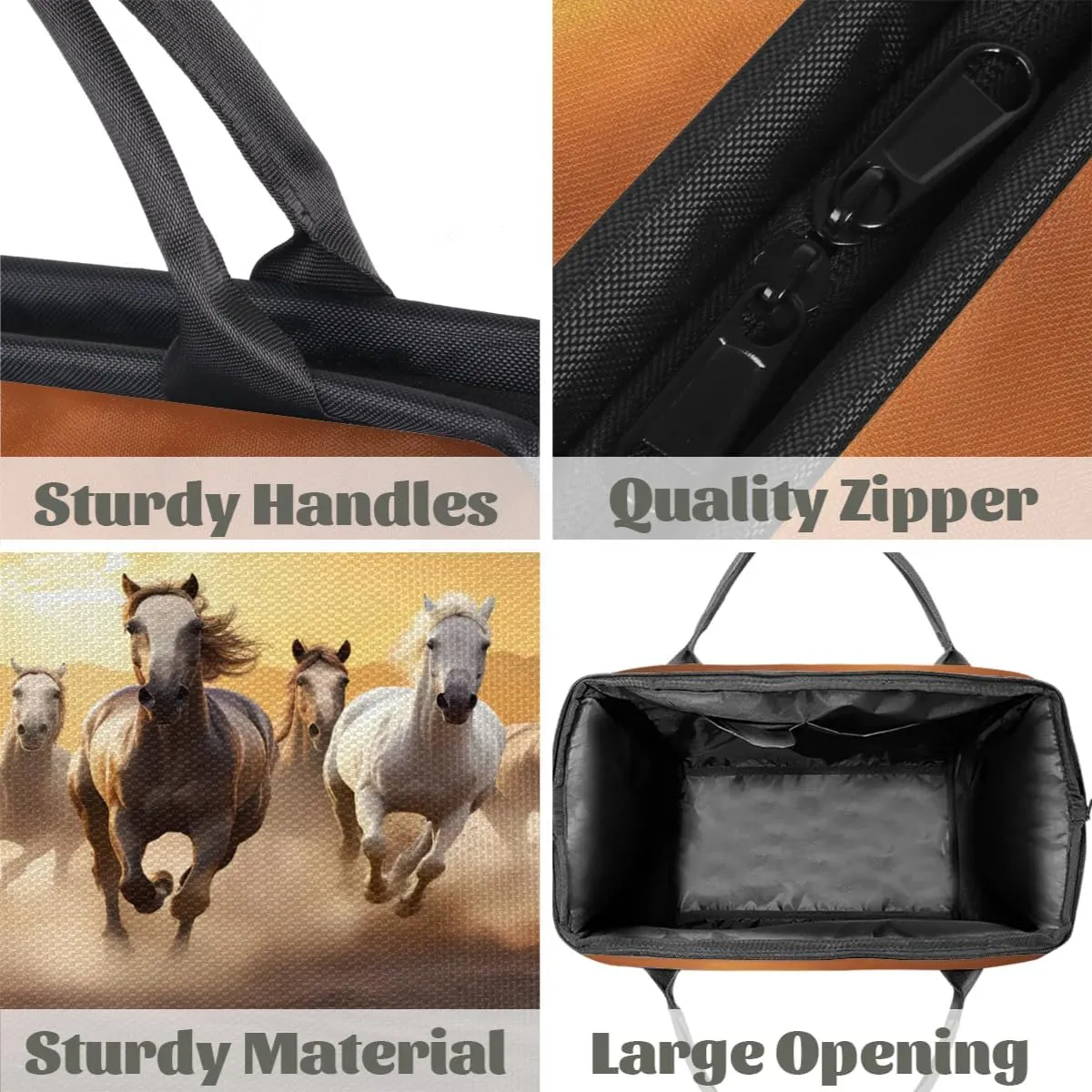 Travel Duffel Bag for Women, Animal Horse Weekender Overnight Bag Carry on Beach Swim Bags Dance Bag Airlines Approved Personal Item Travel Bag for Yoga, Sports, Hospital