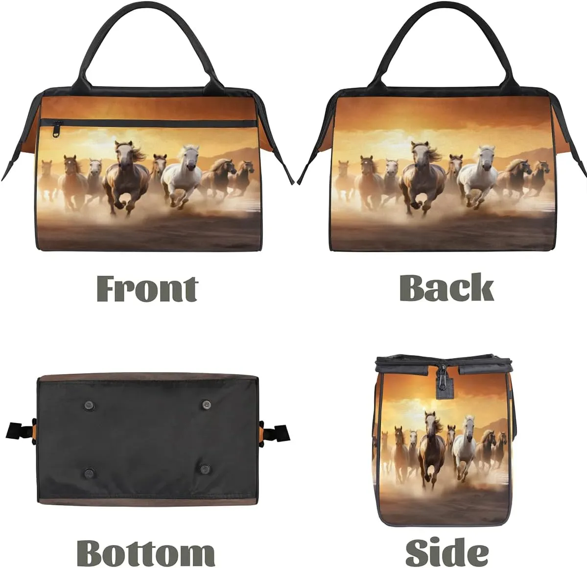 Travel Duffel Bag for Women, Animal Horse Weekender Overnight Bag Carry on Beach Swim Bags Dance Bag Airlines Approved Personal Item Travel Bag for Yoga, Sports, Hospital