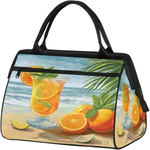 Travel Duffel Bag for Women, Beach Summer Lemon Weekender Overnight Bag Carry on Beach Swim Bags Dance Bag Airlines Approved Personal Item Travel Bag for Yoga, Sports, Hospital
