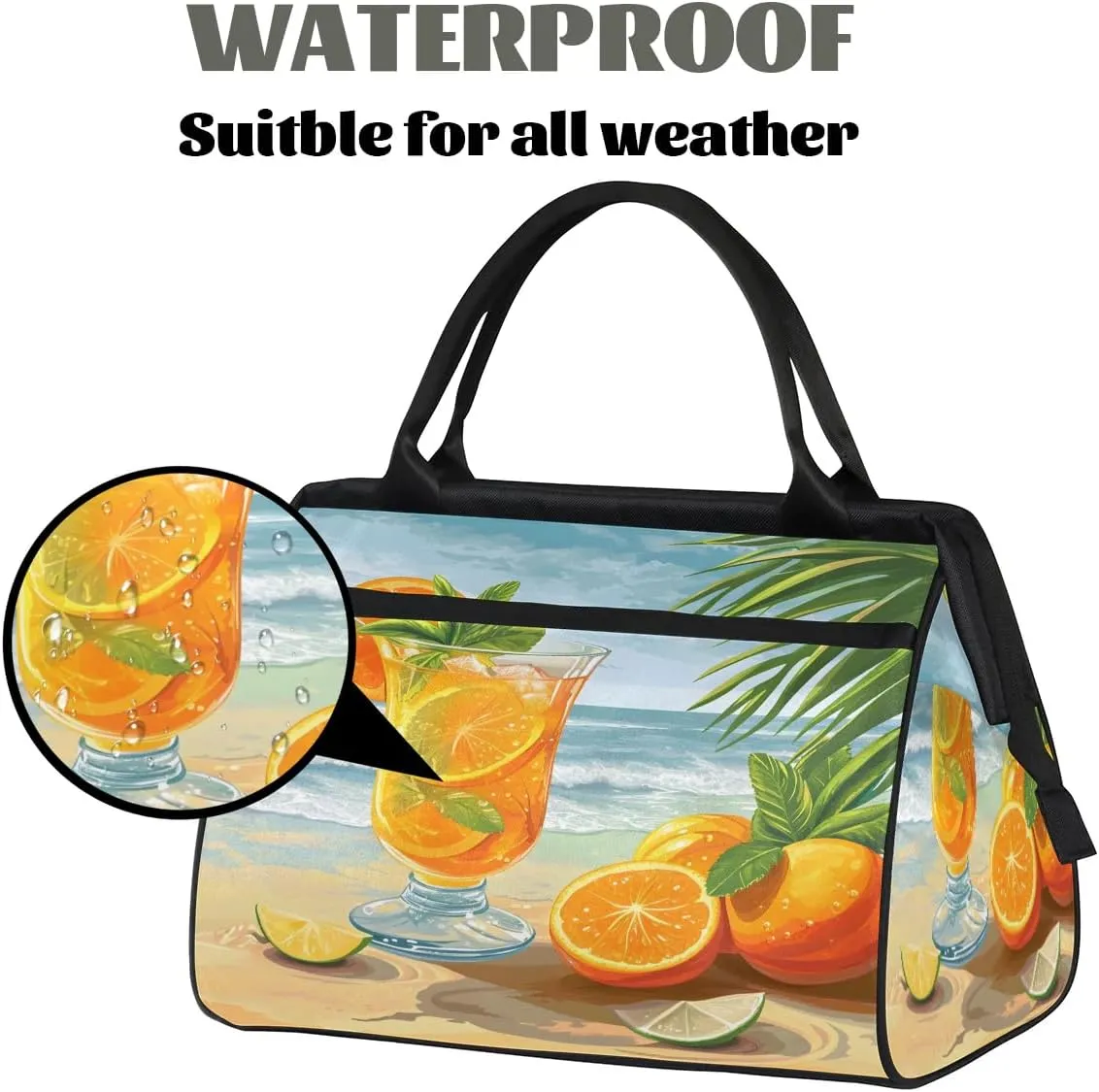 Travel Duffel Bag for Women, Beach Summer Lemon Weekender Overnight Bag Carry on Beach Swim Bags Dance Bag Airlines Approved Personal Item Travel Bag for Yoga, Sports, Hospital