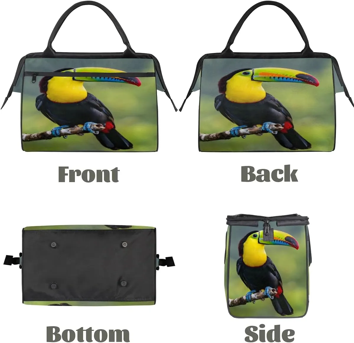 Travel Duffel Bag for Women, Beautiful Toucan Weekender Overnight Bag Carry on Beach Swim Bags Dance Bag Airlines Approved Personal Item Travel Bag for Yoga, Sports, Hospital