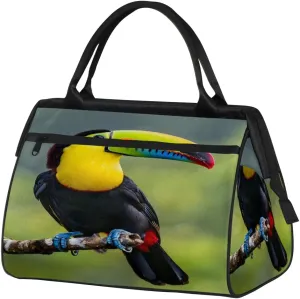 Travel Duffel Bag for Women, Beautiful Toucan Weekender Overnight Bag Carry on Beach Swim Bags Dance Bag Airlines Approved Personal Item Travel Bag for Yoga, Sports, Hospital