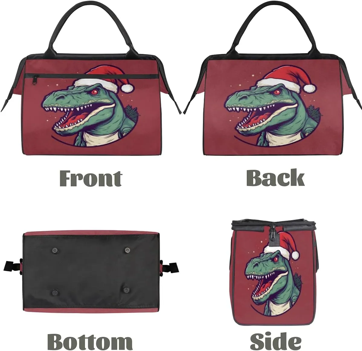 Travel Duffel Bag for Women, Christmas Dinosaur Weekender Overnight Bag Carry on Beach Swim Bags Dance Bag Airlines Approved Personal Item Travel Bag for Yoga, Sports, Hospital
