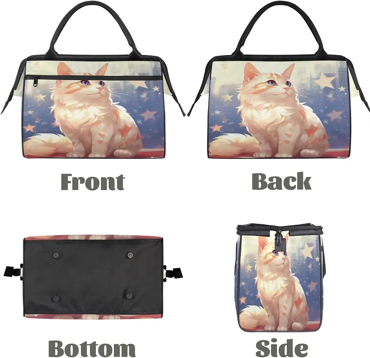 Travel Duffel Bag for Women, Cute Cats Pattern Weekender Overnight Bag Carry on Beach Swim Bags Dance Bag Airlines Approved Personal Item Travel Bag for Yoga, Sports, Hospital