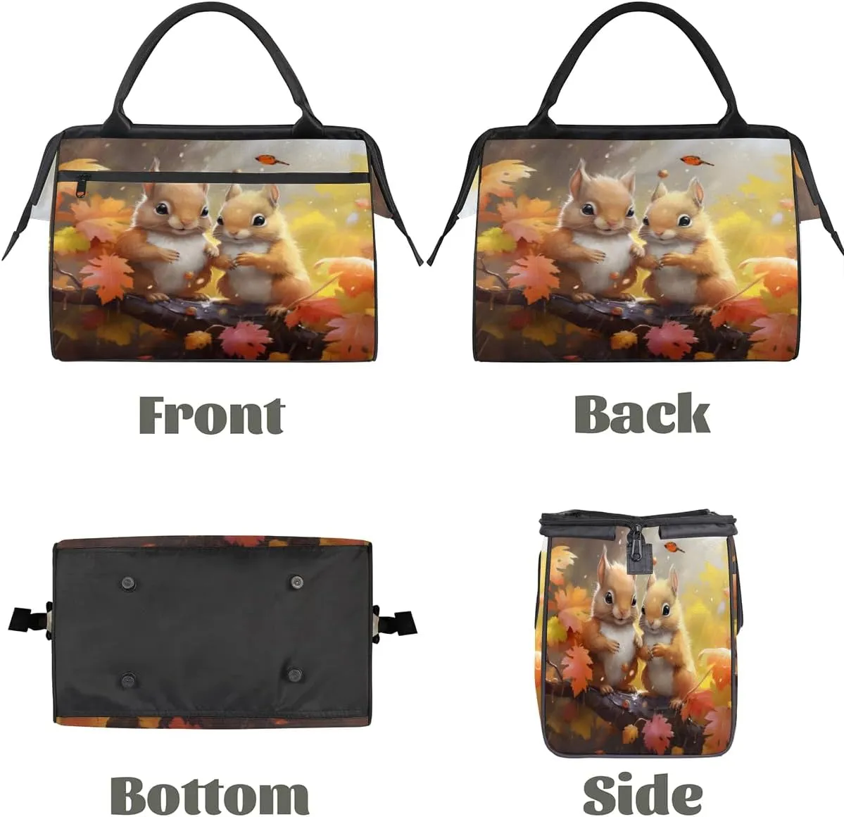 Travel Duffel Bag for Women, Cute Squirrel Weekender Overnight Bag Carry on Beach Swim Bags Dance Bag Airlines Approved Personal Item Travel Bag for Yoga, Sports, Hospital