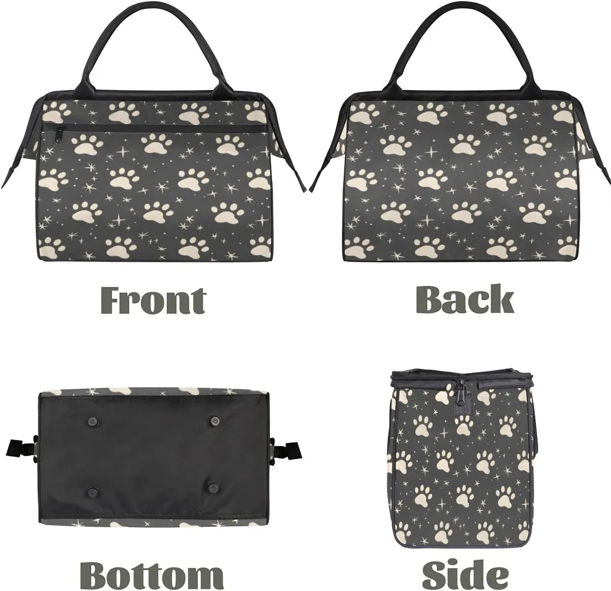 Travel Duffel Bag for Women, Dog Paw Print Weekender Overnight Bag Carry on Beach Swim Bags Dance Bag Airlines Approved Personal Item Travel Bag for Yoga, Sports, Hospital