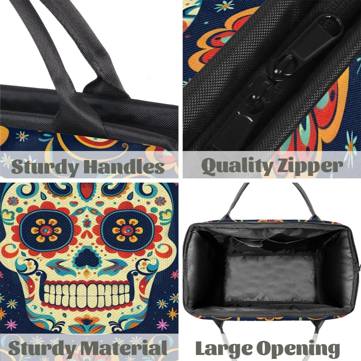 Travel Duffel Bag for Women, Floral Flower Skull Weekender Overnight Bag Carry on Beach Swim Bags Dance Bag Airlines Approved Personal Item Travel Bag for Yoga, Sports, Hospital