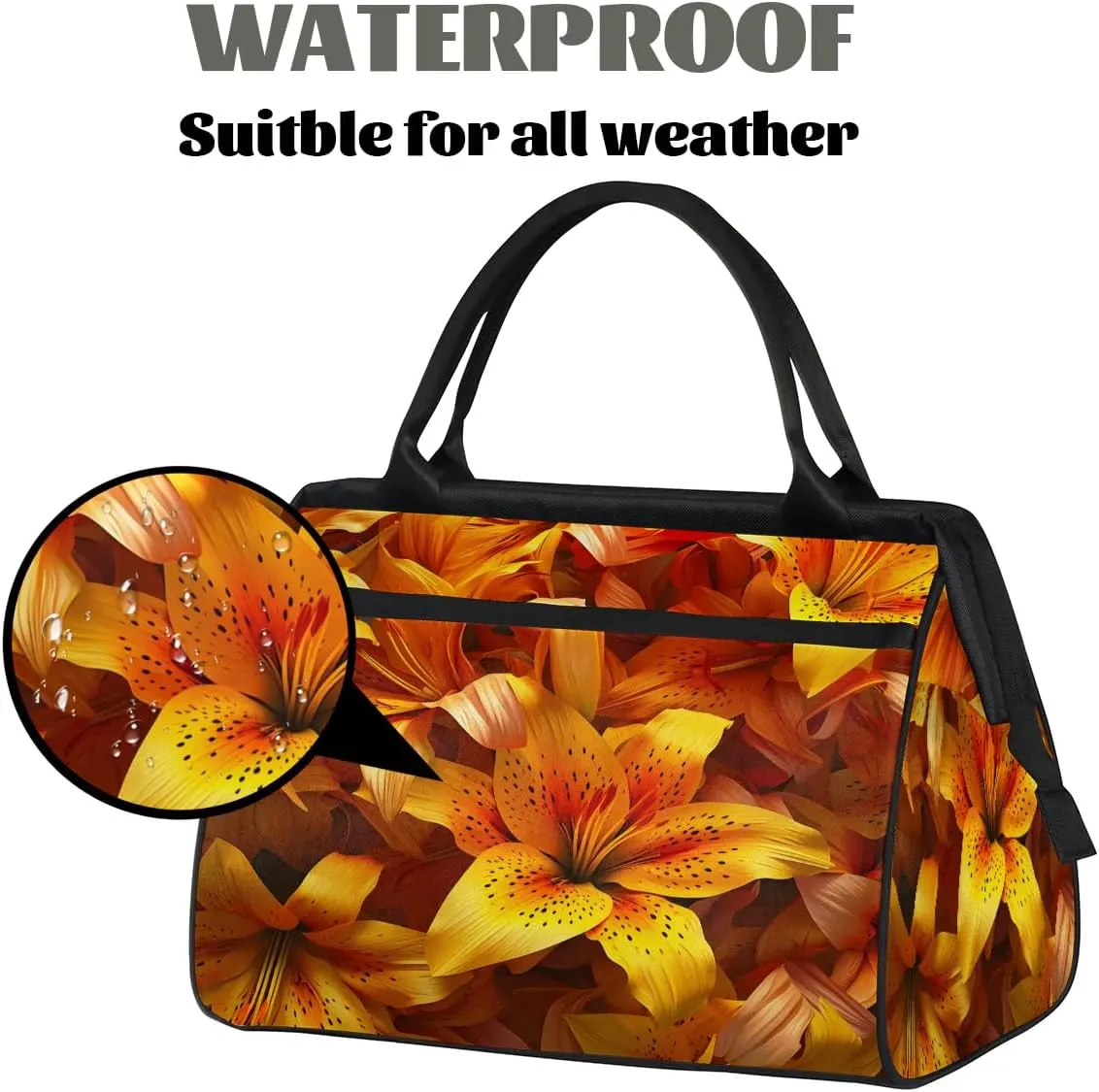 Travel Duffel Bag for Women, Floral Flower Weekender Overnight Bag Carry on Beach Swim Bags Dance Bag Airlines Approved Personal Item Travel Bag for Yoga, Sports, Hospital