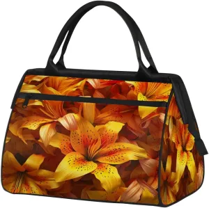Travel Duffel Bag for Women, Floral Flower Weekender Overnight Bag Carry on Beach Swim Bags Dance Bag Airlines Approved Personal Item Travel Bag for Yoga, Sports, Hospital