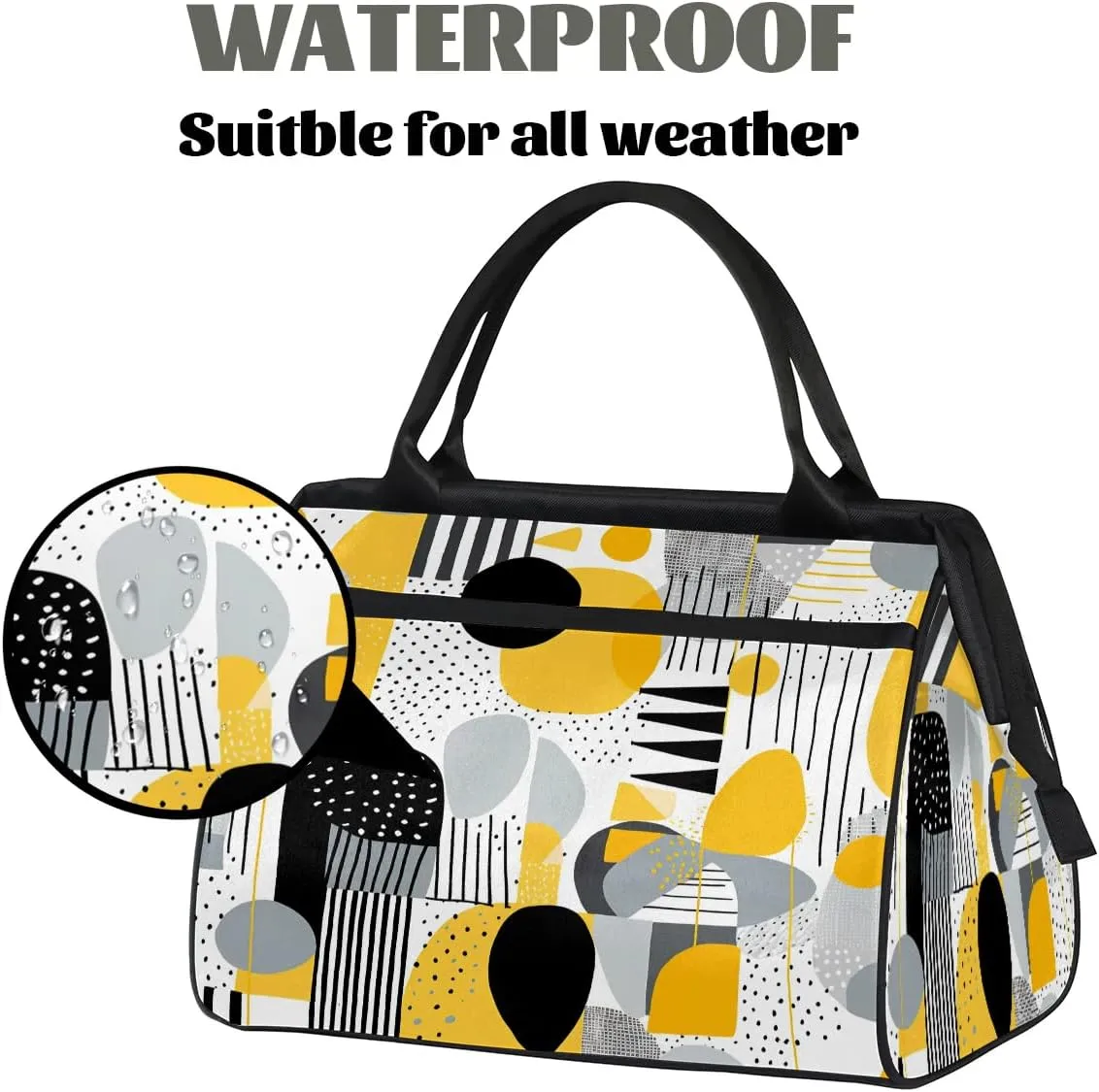Travel Duffel Bag for Women, Geometry Printing Weekender Overnight Bag Carry on Beach Swim Bags Dance Bag Airlines Approved Personal Item Travel Bag for Yoga, Sports, Hospital