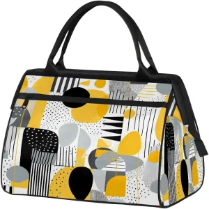 Travel Duffel Bag for Women, Geometry Printing Weekender Overnight Bag Carry on Beach Swim Bags Dance Bag Airlines Approved Personal Item Travel Bag for Yoga, Sports, Hospital