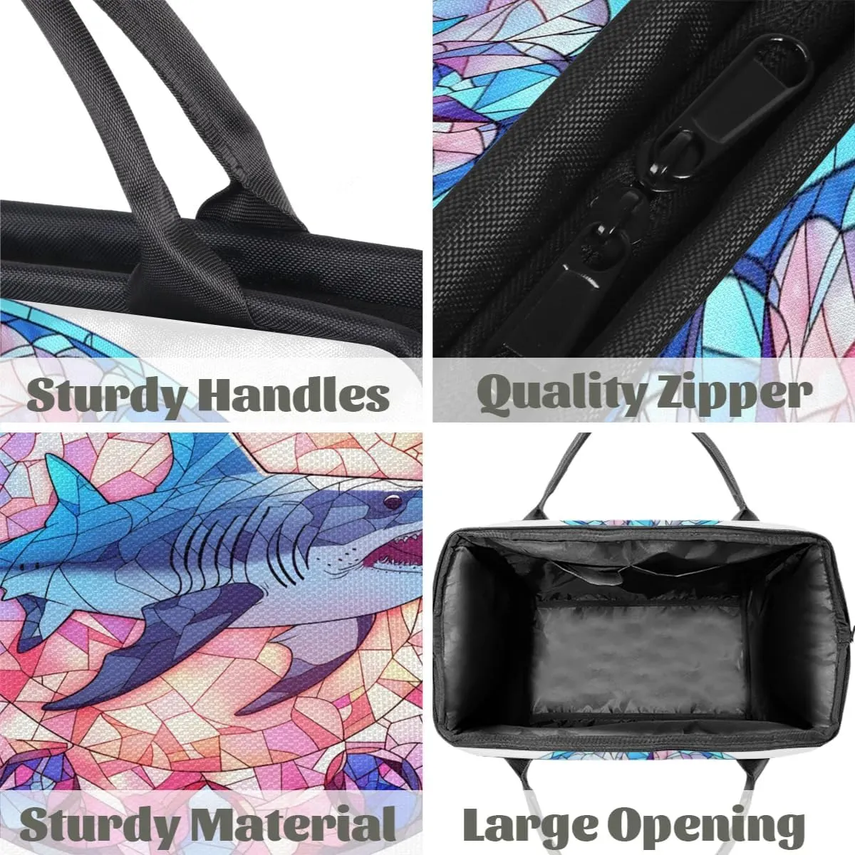 Travel Duffel Bag for Women, Glass Shark Weekender Overnight Bag Carry on Beach Swim Bags Dance Bag Airlines Approved Personal Item Travel Bag for Yoga, Sports, Hospital
