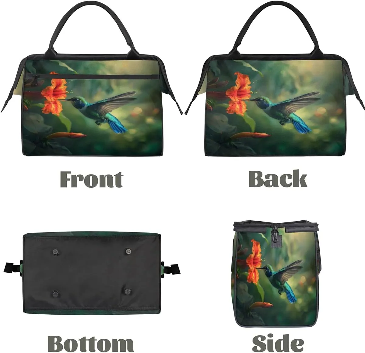 Travel Duffel Bag for Women, Hummingbird Weekender Overnight Bag Carry on Beach Swim Bags Dance Bag Airlines Approved Personal Item Travel Bag for Yoga, Sports, Hospital