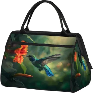 Travel Duffel Bag for Women, Hummingbird Weekender Overnight Bag Carry on Beach Swim Bags Dance Bag Airlines Approved Personal Item Travel Bag for Yoga, Sports, Hospital
