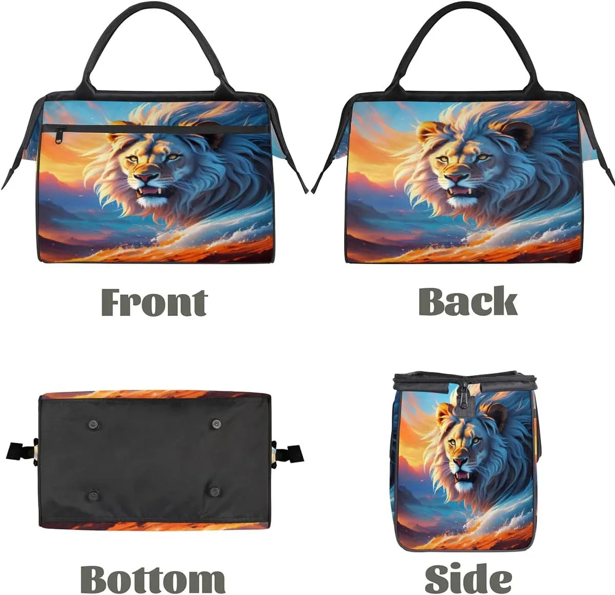 Travel Duffel Bag for Women, Legend Fantasy Lion Weekender Overnight Bag Carry on Beach Swim Bags Dance Bag Airlines Approved Personal Item Travel Bag for Yoga, Sports, Hospital