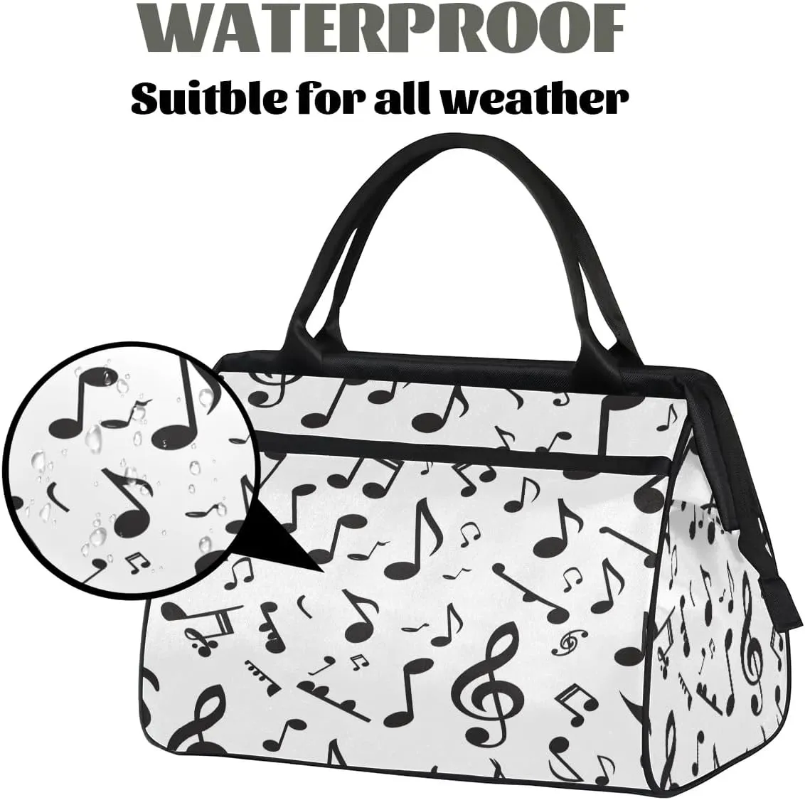 Travel Duffel Bag for Women, Musical Note Weekender Overnight Bag Carry on Beach Swim Bags Dance Bag Airlines Approved Personal Item Travel Bag for Yoga, Sports, Hospital