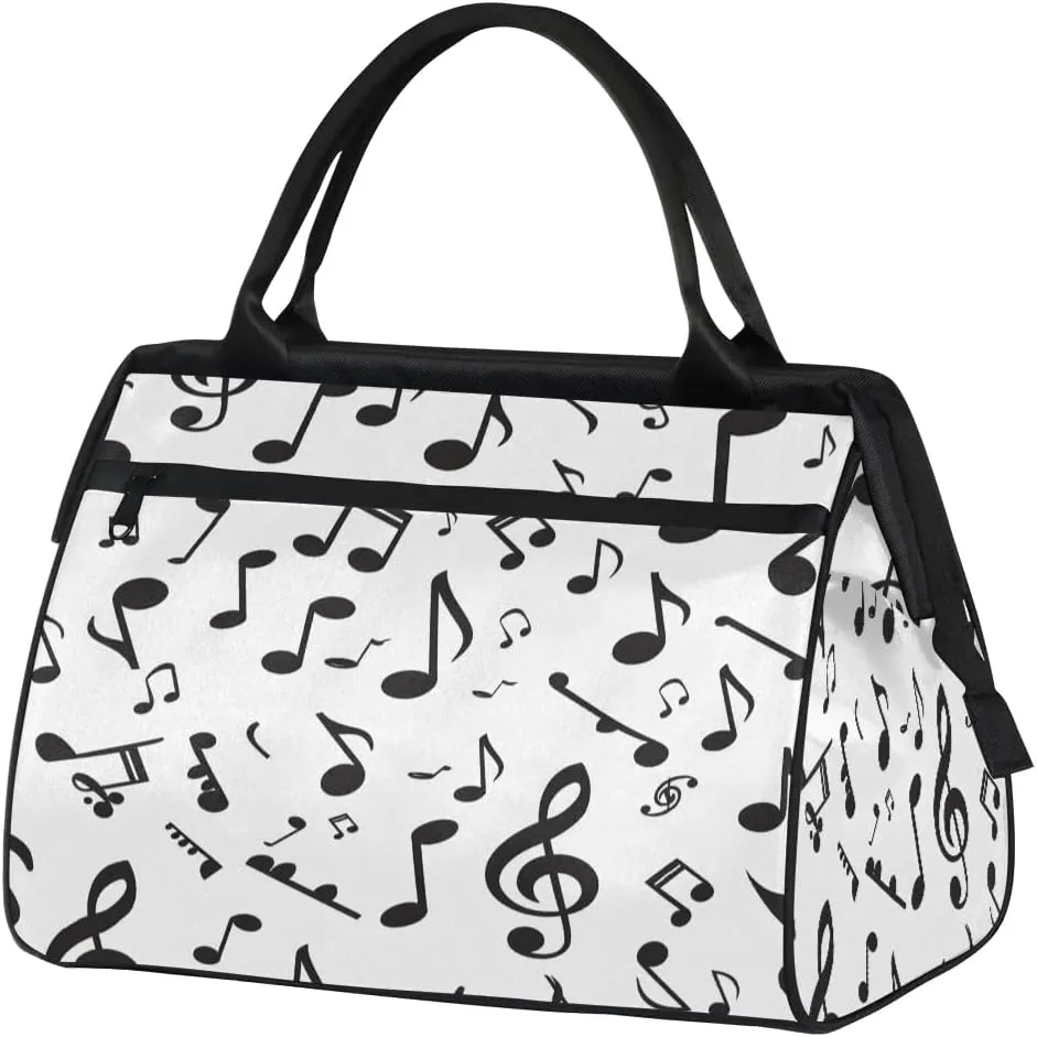 Travel Duffel Bag for Women, Musical Note Weekender Overnight Bag Carry on Beach Swim Bags Dance Bag Airlines Approved Personal Item Travel Bag for Yoga, Sports, Hospital