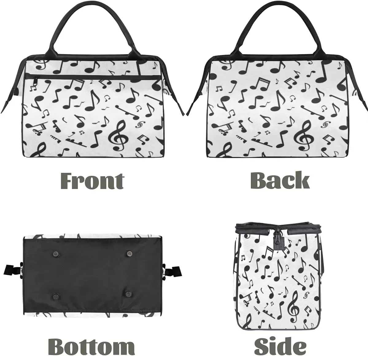 Travel Duffel Bag for Women, Musical Note Weekender Overnight Bag Carry on Beach Swim Bags Dance Bag Airlines Approved Personal Item Travel Bag for Yoga, Sports, Hospital
