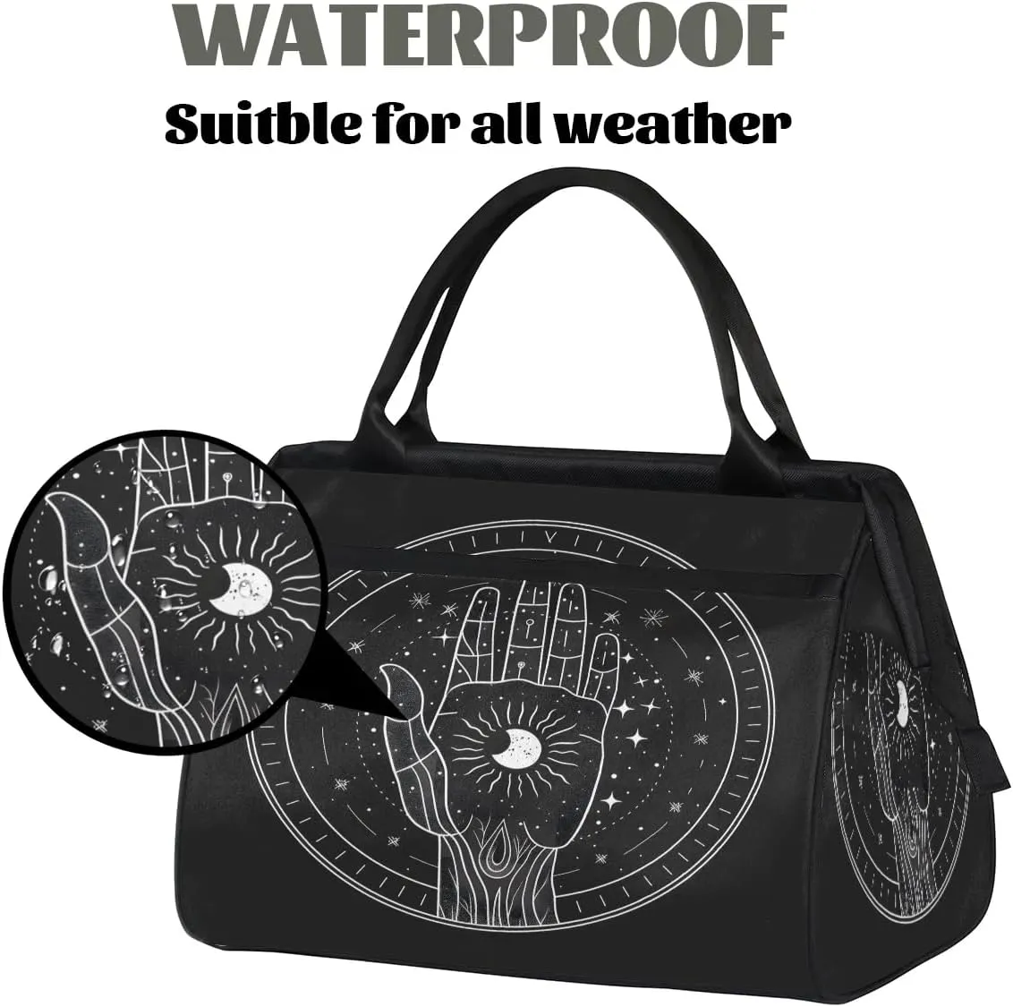 Travel Duffel Bag for Women, Palm Moon Weekender Overnight Bag Carry on Beach Swim Bags Dance Bag Airlines Approved Personal Item Travel Bag for Yoga, Sports, Hospital