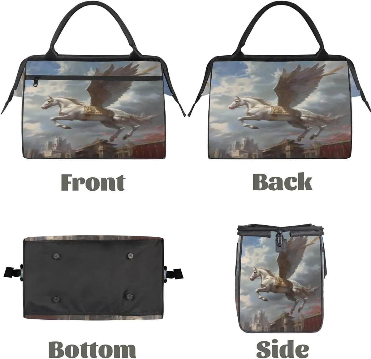 Travel Duffel Bag for Women, Pegasus Weekender Overnight Bag Carry on Beach Swim Bags Dance Bag Airlines Approved Personal Item Travel Bag for Yoga, Sports, Hospital