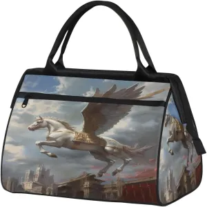 Travel Duffel Bag for Women, Pegasus Weekender Overnight Bag Carry on Beach Swim Bags Dance Bag Airlines Approved Personal Item Travel Bag for Yoga, Sports, Hospital