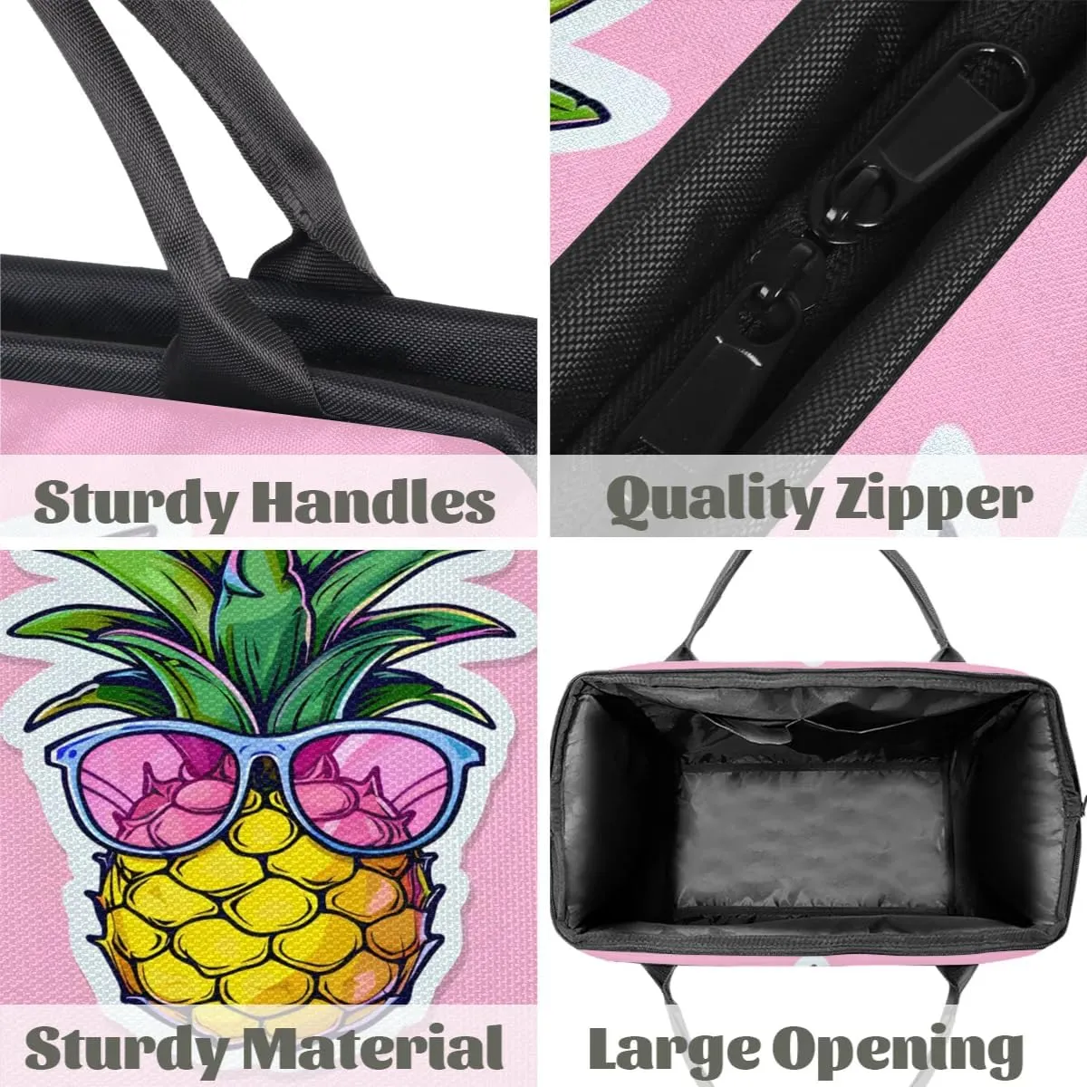 Travel Duffel Bag for Women, Pink Pineapple Weekender Overnight Bag Carry on Beach Swim Bags Dance Bag Airlines Approved Personal Item Travel Bag for Yoga, Sports, Hospital