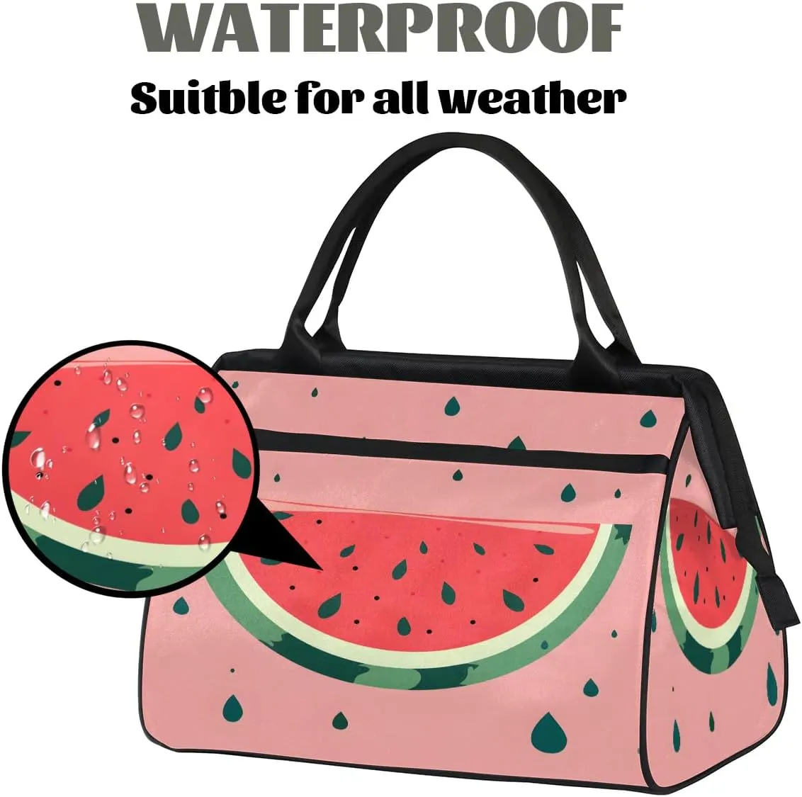 Travel Duffel Bag for Women, Pink Summer Watermelon Weekender Overnight Bag Carry on Beach Swim Bags Dance Bag Airlines Approved Personal Item Travel Bag for Yoga, Sports, Hospital
