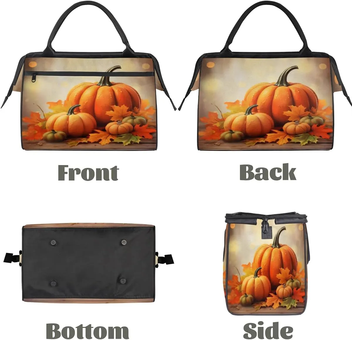Travel Duffel Bag for Women, Pumpkin Thanksgiving Weekender Overnight Bag Carry on Beach Swim Bags Dance Bag Airlines Approved Personal Item Travel Bag for Yoga, Sports, Hospital