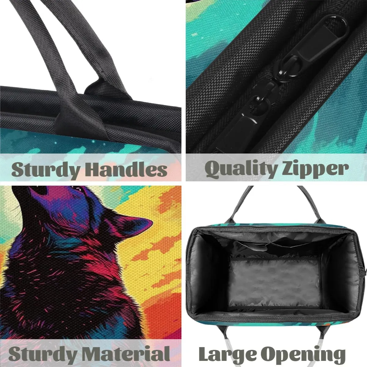 Travel Duffel Bag for Women, Roar Wolf Weekender Overnight Bag Carry on Beach Swim Bags Dance Bag Airlines Approved Personal Item Travel Bag for Yoga, Sports, Hospital