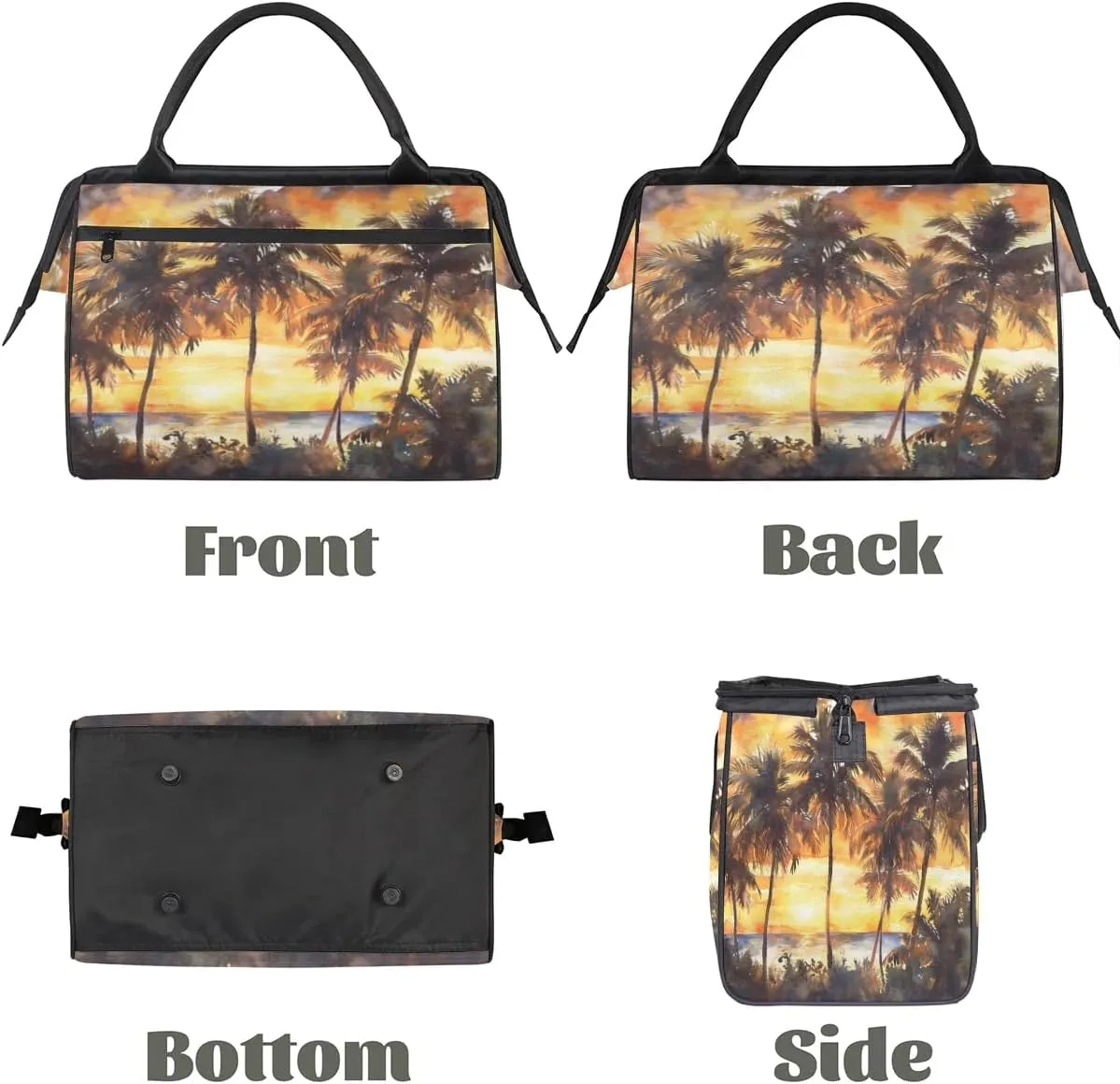 Travel Duffel Bag for Women, Watercolor Palm Tree Summer Weekender Overnight Bag Carry on Beach Swim Bags Dance Bag Airlines Approved Personal Item Travel Bag for Yoga, Sports, Hospital