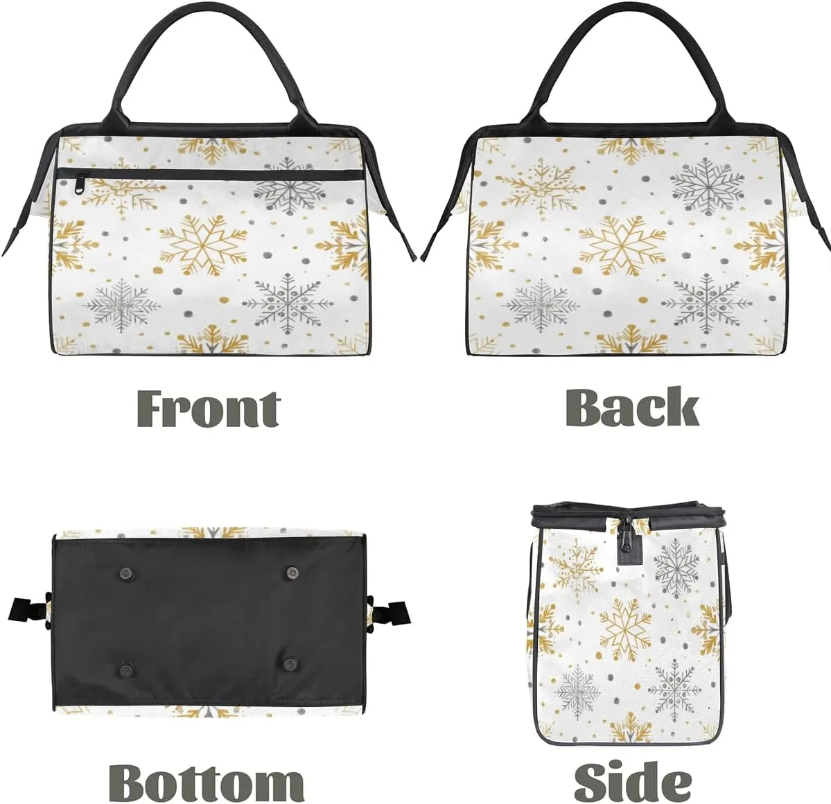 Travel Duffel Bag for Women, Winter Snowflake Weekender Overnight Bag Carry on Beach Swim Bags Dance Bag Airlines Approved Personal Item Travel Bag for Yoga, Sports, Hospital
