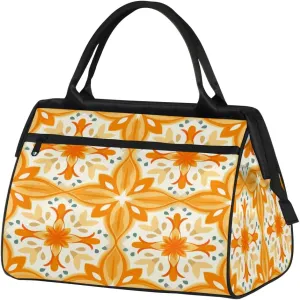 Travel Duffel Bag for Women, Yellow Portugal Pattern Weekender Overnight Bag Carry on Beach Swim Bags Dance Bag Airlines Approved Personal Item Travel Bag for Yoga, Sports, Hospital