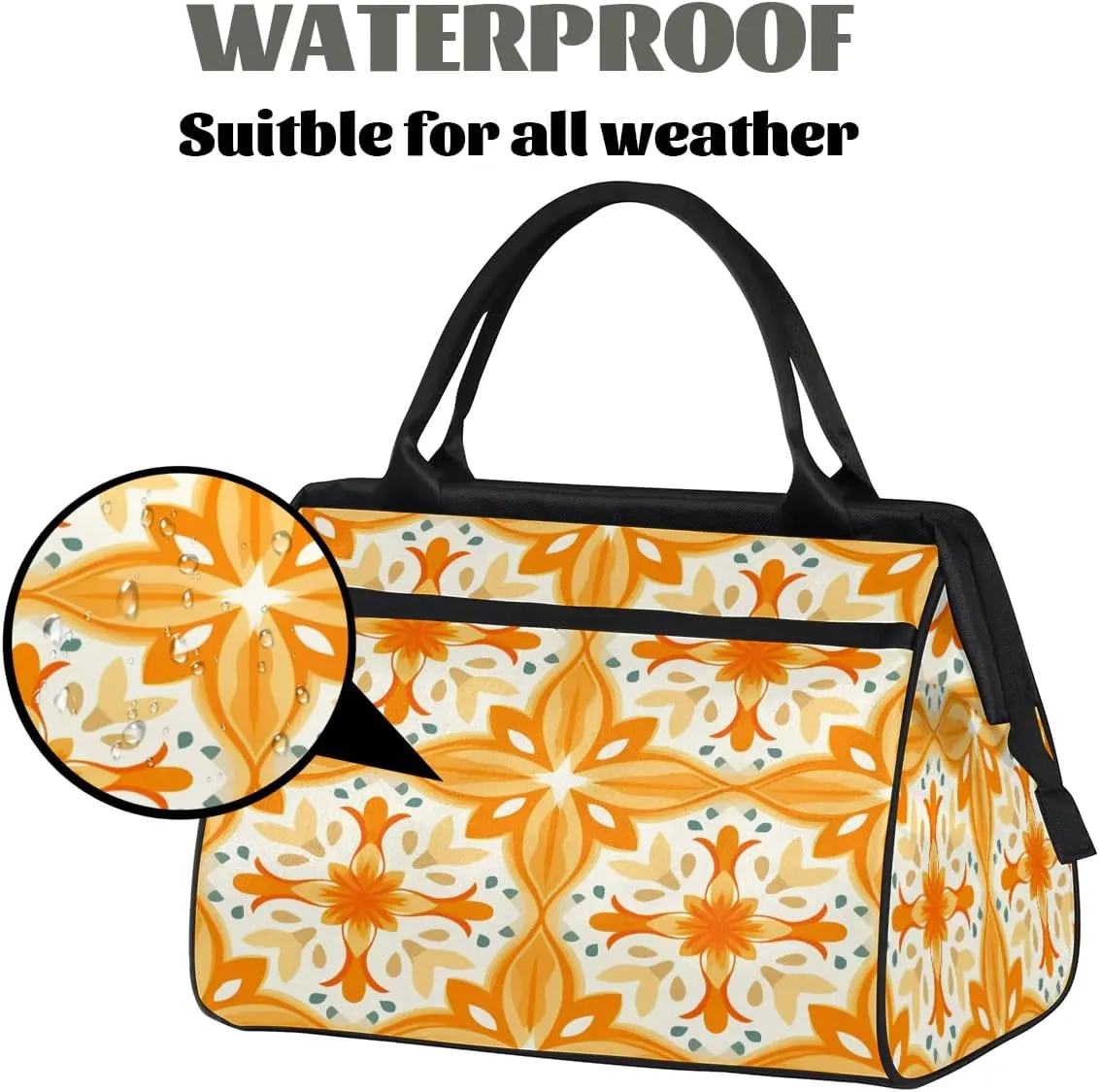 Travel Duffel Bag for Women, Yellow Portugal Pattern Weekender Overnight Bag Carry on Beach Swim Bags Dance Bag Airlines Approved Personal Item Travel Bag for Yoga, Sports, Hospital