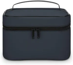 Travel Makeup Bag, Elegant Dark gray Trendy Minimalist Cosmetic Bags for Women Large Capacity Waterproof Toiletry Bag Make up Organizer