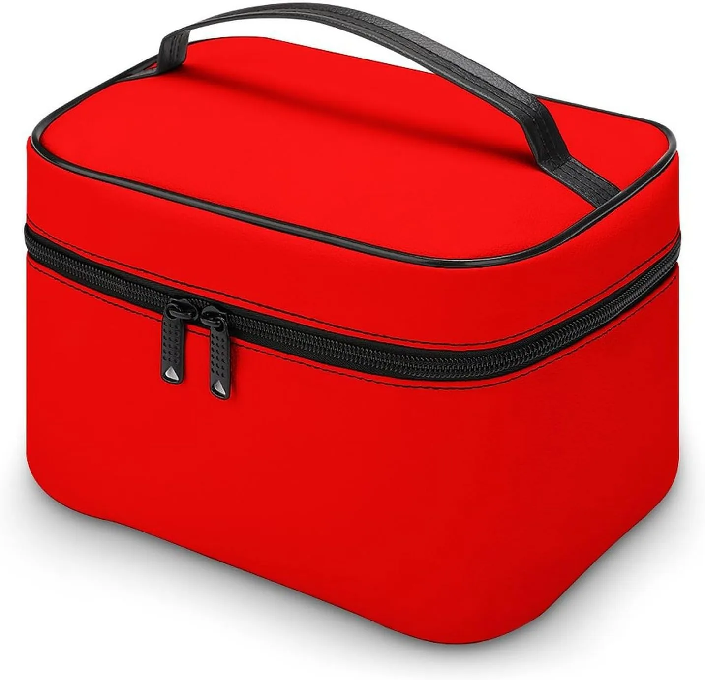 Travel Makeup Bag, Plain Bright Red Background Cosmetic Bags for Women Large Capacity Waterproof Toiletry Bag Make up Organizer