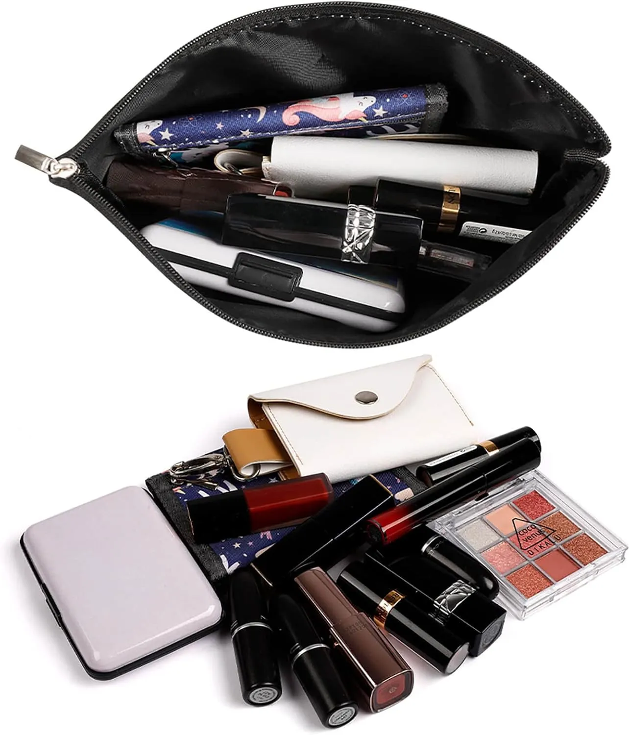 Travel Makeup Bag, Solid Bright Red Cosmetic Bags for Women Large Capacity Waterproof Toiletry Pouch Make up Organizer