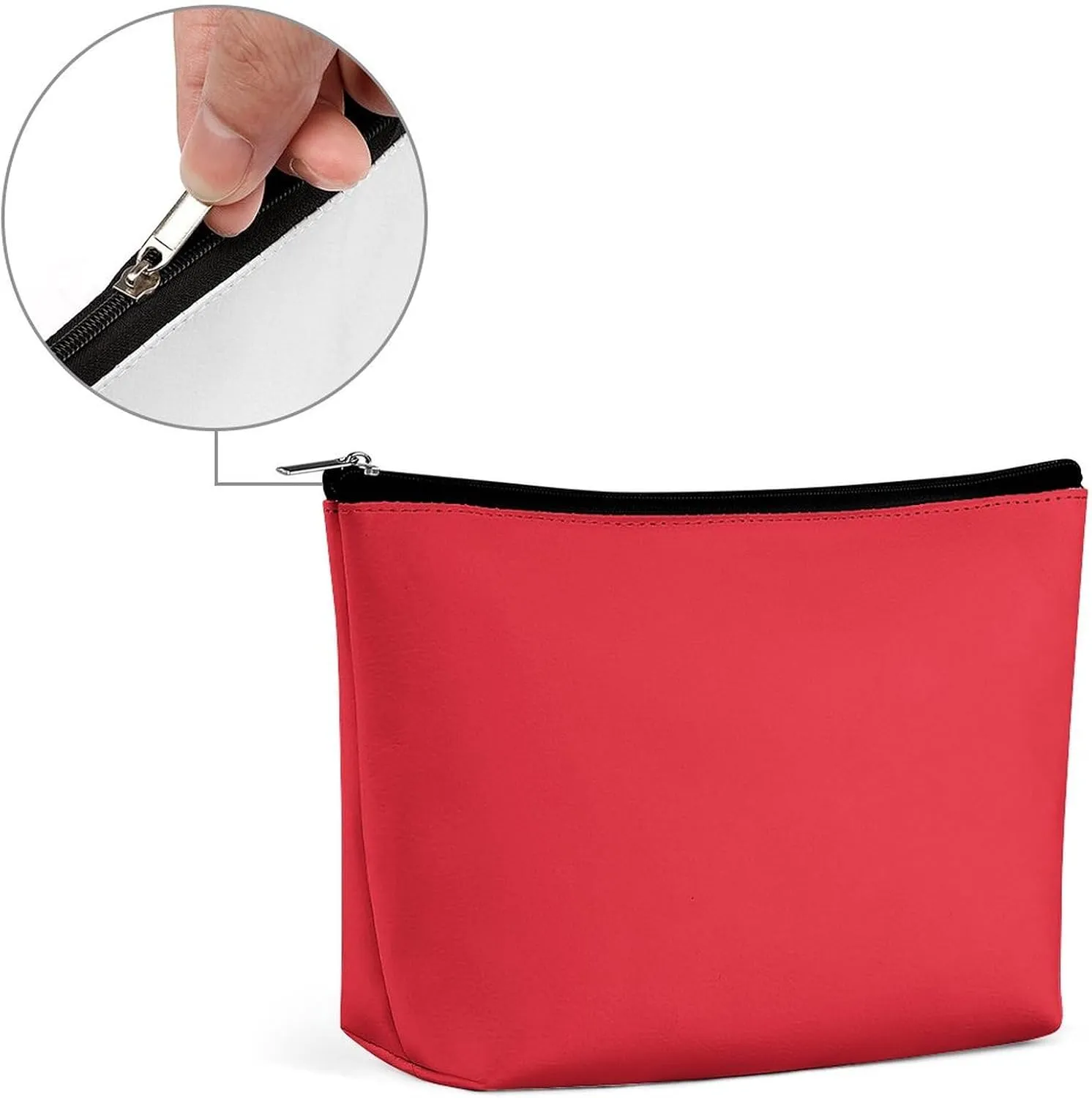 Travel Makeup Bag, Solid Bright Red Cosmetic Bags for Women Large Capacity Waterproof Toiletry Pouch Make up Organizer