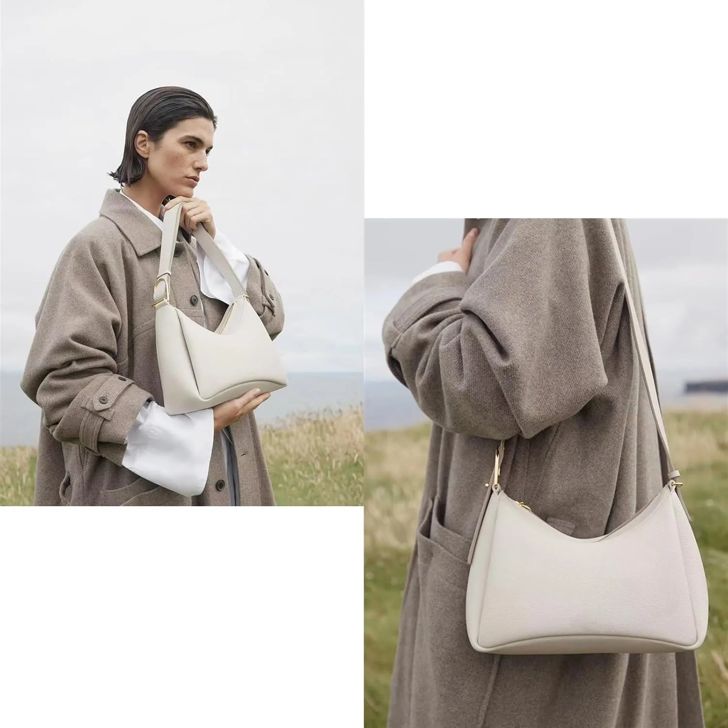 Trendy Leather Handbags,Crossbody Bags,Waterproof PU Shoulder Bag，Mini Clutch Purse with Zipper Closure