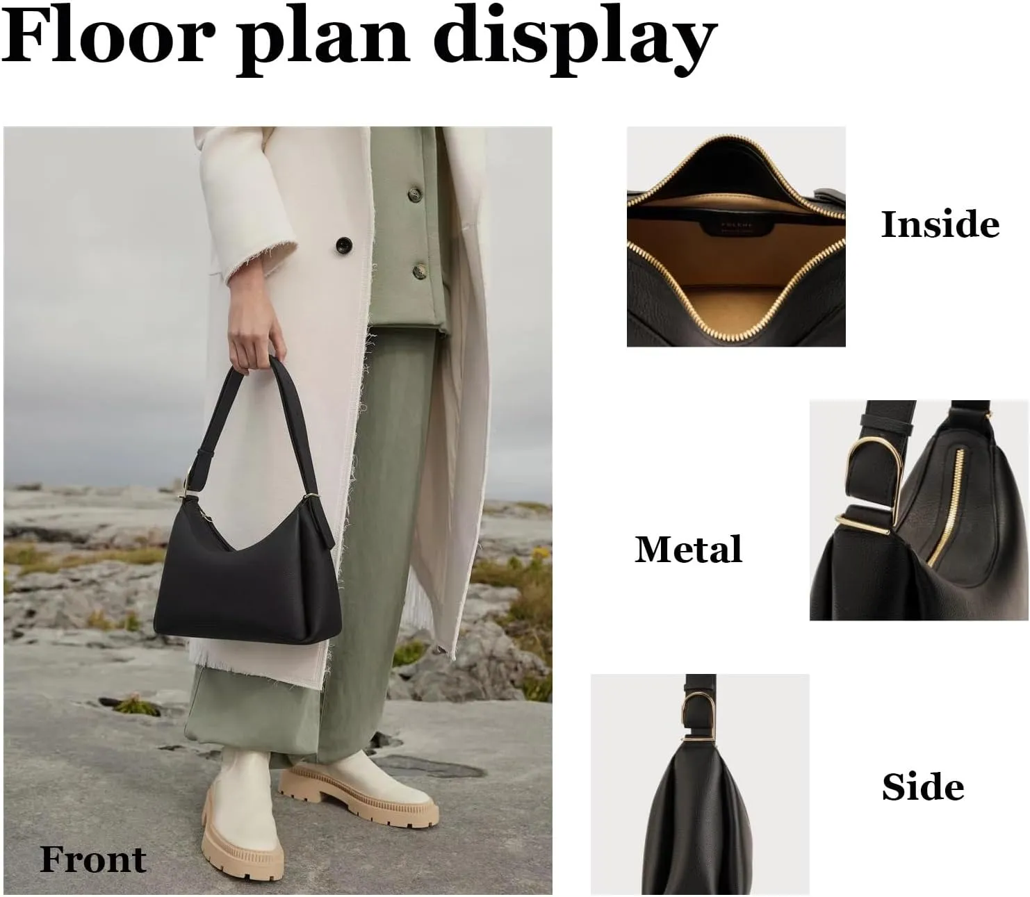 Trendy Leather Handbags,Crossbody Bags,Waterproof PU Shoulder Bag，Mini Clutch Purse with Zipper Closure