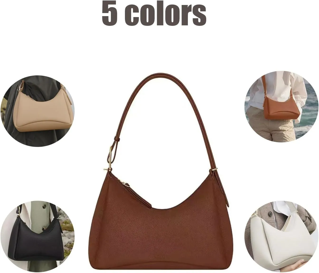 Trendy Leather Handbags,Crossbody Bags,Waterproof PU Shoulder Bag，Mini Clutch Purse with Zipper Closure