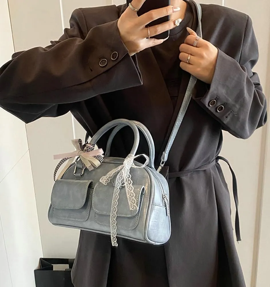 Trendy Shoulder Bag Hobo Purse For Women Vegan Leather Handbag with Bow-tie Womens Spring Versatile Satchel Purse Travel 2025