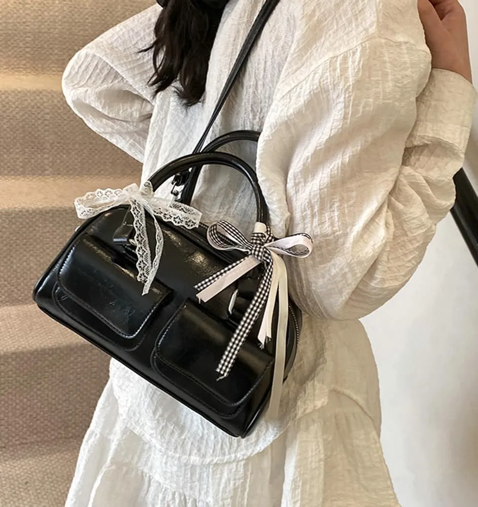 Trendy Shoulder Bag Hobo Purse For Women Vegan Leather Handbag with Bow-tie Womens Spring Versatile Satchel Purse Travel 2025