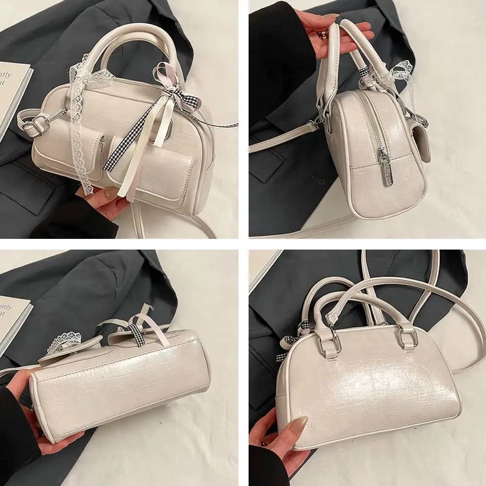 Trendy Shoulder Bag Hobo Purse For Women Vegan Leather Handbag with Bow-tie Womens Spring Versatile Satchel Purse Travel 2025