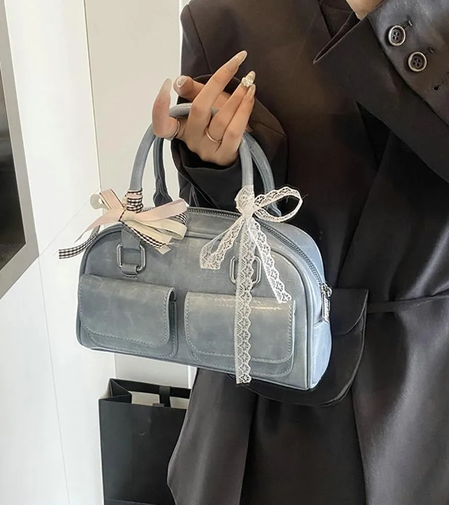 Trendy Shoulder Bag Hobo Purse For Women Vegan Leather Handbag with Bow-tie Womens Spring Versatile Satchel Purse Travel 2025