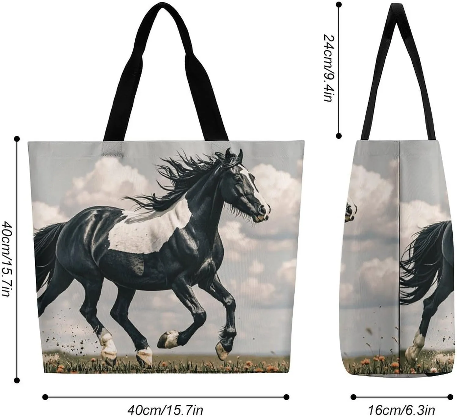 Tropical Flowers And Foliage Tote Bag for Women Reusable Grocery Shoulder Bags Shopping Bag for Travel, Groceries