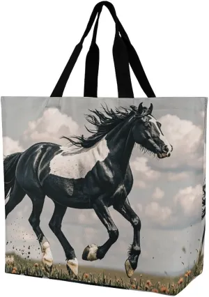 Tropical Flowers And Foliage Tote Bag for Women Reusable Grocery Shoulder Bags Shopping Bag for Travel, Groceries