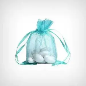 Turquoise Blue Organza Bags (4" x 6")  -  10pc