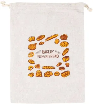 Two reusable bread bags made of cotton and linen, bread pull rope bag surface packaging, cotton and linen bundle bag (a4)