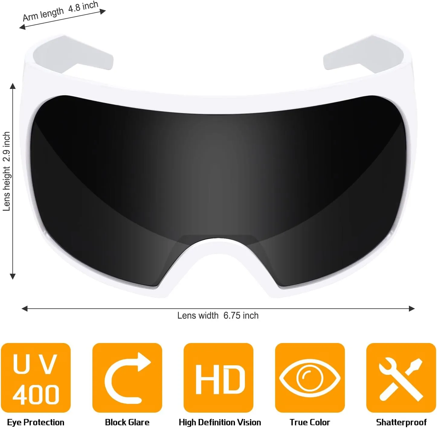 TYA Oversized Wrap Around Sunglasses for Women Men, Futuristic Rave Curved Lens Shades, Fashion Trendy Shield Sun Glasses